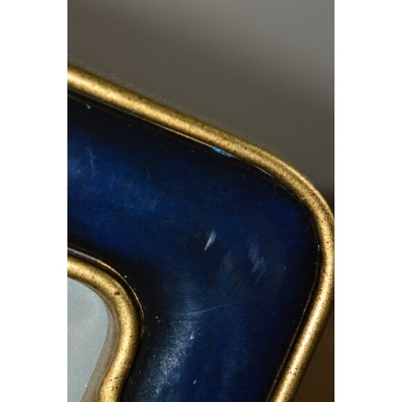 Vintage Ornate Made In Taiwan Picture Frame Navy Blue Gold Art Deco Hollywood - Picture 4 of 11
